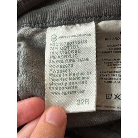 Adriano Goldschmied AG The Farrah High Waist corduroy Jeans gray size 32 - Picture 7 of 8